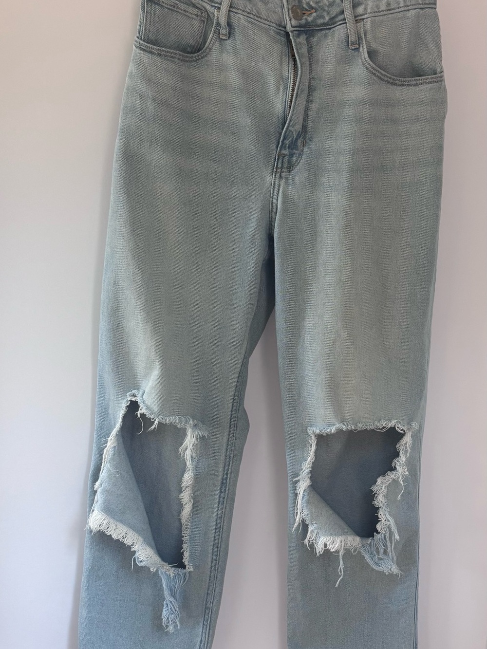 Hollister Light Wash Distressed Boyfriend Jeans